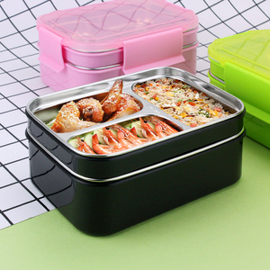 Best Verkopende Nieuwe Product Voedsel Containers Kinderen Kantoor Lunch Bento Box Set Verwarmd Met Compartiment Roestvrij Staal