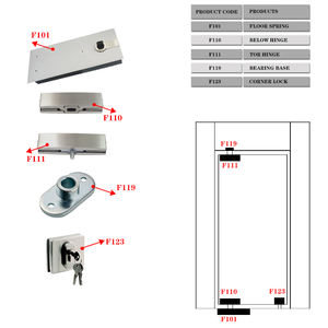 Oberes Scharnier aus Edelstahl F112, Glastür zubehör vom Typ Hyland OEM Turkey, Glastür-<span class=keywords><strong>Patch</strong></span> beschläge - Product Image 5