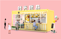 Kiosque de style industriel extensible de 20 pieds pour restaurant et pub Conteneur d'expédition pour café et bar Panneau sandwich en acier pour ferme