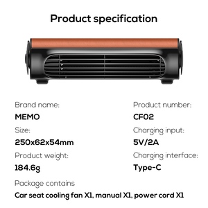 Ventilateur de cou électrique Pluska CF02, nouvelle génération, haute puissance, 3 vitesses réglables, ventilateur de siège de voiture USB, ventilateur d'appui-tête arrière de voiture - Product Image 6