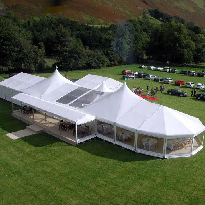 Большая белая Свадебная вечеринка 500 человек, комбинированная шатер, церковная палатка для наружного события