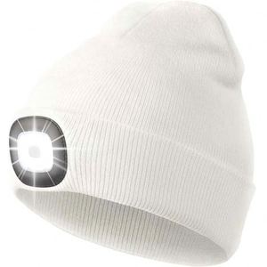 2026 Hot Sale Rechargeable Winter Warm Knit LED Lighted Cuffed Beanie Cap Unisex Headlamp <b>for</b> Beach - Product Image 2