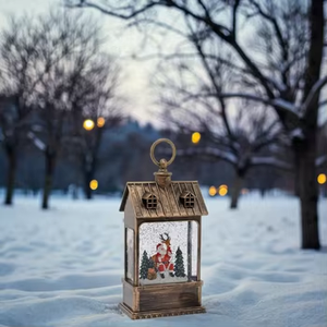 Лидер продаж, светодиодное освещение Санта-Клауса, пластиковая водяная лампа, Снежный шар, музыкальный Рождественский фонарь, украшения для дома, вечеринки, на батарейках - Product Image 5