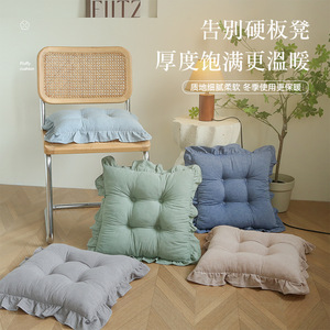 Cojín de asiento cuadrado de algodón lavado Sk, cojín de silla suave y grueso para oficina, hogar, sala de estar, dormitorio, estudio, antideslizante, cómodo - Product Image 4