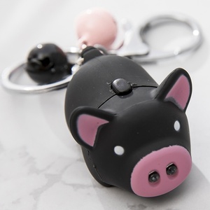 BS-027 Porte-clés LED Son et Lumière Mini Cochon Mignon de Dessin Animé, Pendentif Cadeau Créatif Festif - Product Image 4