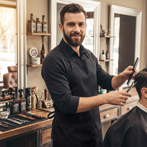 Delantal de Poliéster Personalizado con Nombre para Estilista de Cabello |   Capa de Salón de Belleza Resistente al Agua y Antiestática, Delantales de Algodón para Barbería - Product Image 1