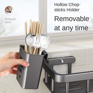 Portaspugne da parete in filo d'acciaio per cucina, portaoggetti sostenibile multifunzione per strumenti di pulizia e <span class=keywords><strong>scarico</strong></span> <span class=keywords><strong>lavastoviglie</strong></span> - Product Image 3