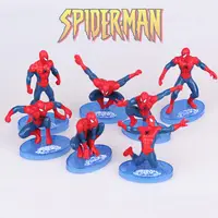 Tokoh Aksi Super Hero Anak-anak, Mainan Action Figure PVC Spiderman 7 Buah/Set