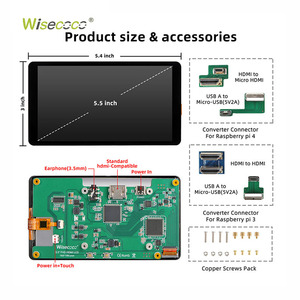 Wisecoco - Módulo de Pantalla LCD TFT Táctil Capacitiva IPS FHD de 5,5 Pulgadas y 1920*1080 para <span class=keywords><strong>Raspberry</strong></span> <span class=keywords><strong>Pi</strong></span> 3 <span class=keywords><strong>4</strong></span> - Product Image 3