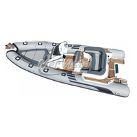 Bateaux à rames à coque en fibre de verre de haute qualité 20ft RIB 580 avec T-top pour le surf