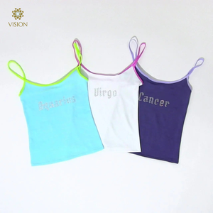 Logo personalizzato Y2k <span class=keywords><strong>vestiti</strong></span> gotico estetica carino <span class=keywords><strong>donna</strong></span> Top <span class=keywords><strong>senza</strong></span> <span class=keywords><strong>maniche</strong></span> canotta Punk lettera cartone animato strass Top - Product Image 3
