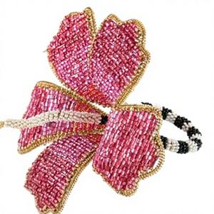 Anneaux de serviette en papier modernes perlés - Écologiques, forme de fleur, largeur standard - Product Image 1