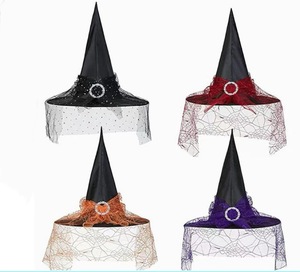 Sombrero de Bruja para Disfraces de Halloween, Accesorios de Decoración, Sombrero Puntiagudo de Ala Ancha, Espeluznante y Aterrador, Regalo de Halloween para Hombres, Mujeres y Niños - Product Image 1
