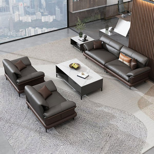 Juego <span class=keywords><strong>de</strong></span> Sofás Ejecutivos <span class=keywords><strong>de</strong></span> Cuero Moderno <span class=keywords><strong>de</strong></span> Lujo, Muebles Comerciales Adecuados para Oficinas Ejecutivas y Áreas <span class=keywords><strong>de</strong></span> Recepción Comercial - Product Image 2