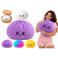 Giant Squishy Dumpling 25cm 15cm, Bao Bun Squishy Géant 10 pouces, Boule Squishy à remontée lente, Jouet anti-stress avec boîte de cuisson vapeur, Entrepôt USA
