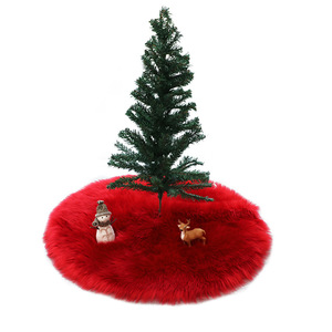 Plush Christmas Tree <b>Rug</b> Round White Solid Color Soft Washable For Living Room Bedroom - Product Image 4