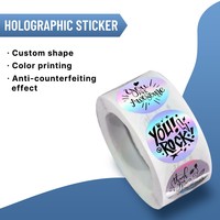 Authenticité de sécurité Logo adhésif personnalisé Imprimante d'étiquettes transparente étanche Papier autocollant holographique void holographique