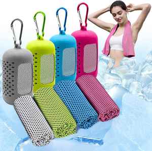 Estuche de Almacenamiento Portátil con Mosquetón, Toalla Deportiva de Microfibra de Poliéster Ecológica, Multicolor, de Secado Rápido y Absorbente - Product Image 1