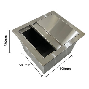 Stainless Steel Ice <b>Bucket</b> Rectangle Sliding <b>Lid</b> Minimalist Design For Bars And Villas - Product Image 4