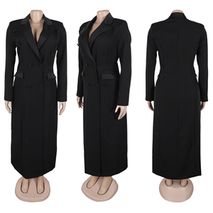 Di alta qualità <span class=keywords><strong>giacca</strong></span> lunga da donna elegante da donna con colletto <span class=keywords><strong>abito</strong></span> aderente abiti cappotto lungo Business <span class=keywords><strong>giacca</strong></span> lunga per le donne - Product Image 5