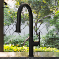 Robinet de cuisine monocommande moderne en laiton avec douchette extractible, eau chaude et froide, de fabrication OEM