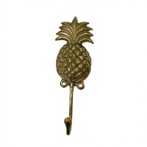Porte-manteau mural en laiton en forme d'ananas, multifonctionnel, flexible, style vintage, en métal, pour manteaux, vêtements et serviettes - Product Image 1