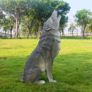 Escultura <span class=keywords><strong>de</strong></span> fibra <span class=keywords><strong>de</strong></span> vidrio <span class=keywords><strong>de</strong></span> <span class=keywords><strong>animales</strong></span> <span class=keywords><strong>de</strong></span> lobo artificial ecológica al aire libre para Parque bosque área escénica césped zoológico decorativo - Product Image 3
