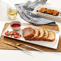 Fournisseur OEM ODM de vaisselle en mélamine Rectform, assiettes de service pour hôtels et cuisines, assiettes à bordure scellée, empilables