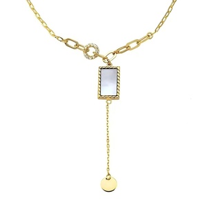 Collar de Moda Femenino de Alta Gama, Plata S925 con Baño de Oro K y Piedra de Ágata, Joyería Fina - Product Image 4
