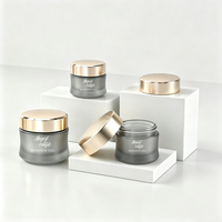 Pot en verre de luxe personnalisé pour crème, 30g 50g, pot en verre cosmétique de qualité supérieure à large ouverture
