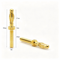 Connecteur mâle banane nickelé 4,0 mm OEM ODM avec filetage M5 selon dessin et échantillon