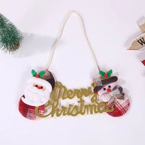 Handmade Modern Christmas <b>Small</b> Door Hanging Cute Fabric <b>Wreath</b> Three-Dimensional Ornaments Santa Claus Snowman - Product Image 2