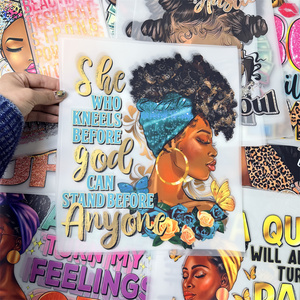 Trasferimenti DTF Personalizzati Afro Queen Pronti <span class=keywords><strong>per</strong></span> la Stampa, Adesivi Termici <span class=keywords><strong>per</strong></span> Stampa su <span class=keywords><strong>Magliette</strong></span>, Trasferimenti Professionali - Product Image 5