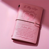 Journal d'écriture en similicuir romantique avec papier de haute qualité, reliure spirale, pour cadeaux de la Saint-Valentin, Noël, fête des mères