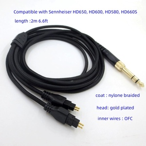 Câble audio de remplacement HIFI de haute qualité de 2 m avec gaine en PVC et blindage tressé pour casque HD580 <span class=keywords><strong>HD600</strong></span> HD650 HD660S - Product Image 2