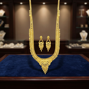 Collares de Moda de Latón Chapado en Oro de 14K, 18K y 24K al por Mayor, Conjunto de Joyería Larga para Boda, Conjunto de Joyería Larga de Diseño Tradicional - Product Image 5