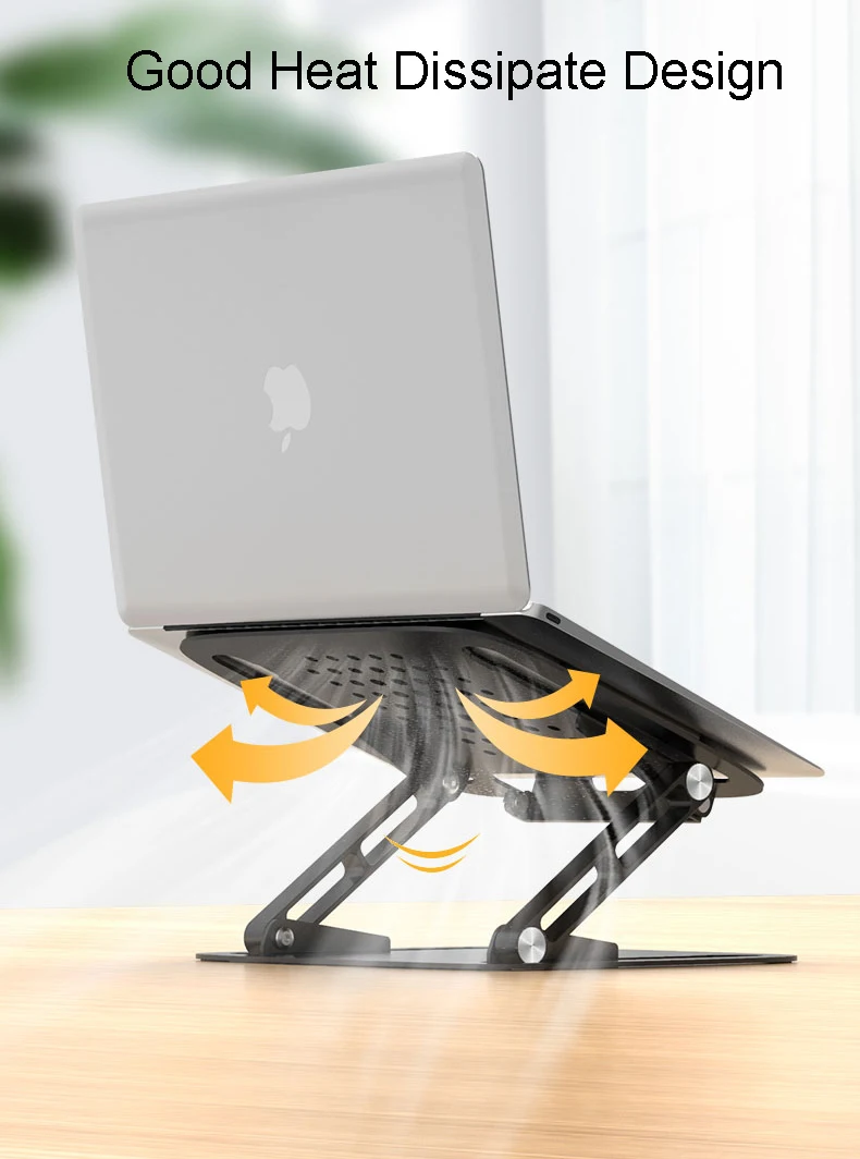 Multi-Angle Adjustable  Portable Laptop Stand Holder Computer Riser  With Heat-Vent to Elevate