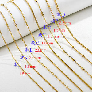 Collana da donna di moda con catena girocollo in acciaio inossidabile placcato <span class=keywords><strong>oro</strong></span> 18 carati all'ingrosso di stili multipli - Product Image 4