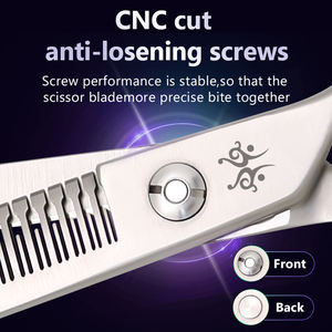 Yijiang Profissional 7.5 Polegada VG10 Pet Grooming Curvo Chunker Tesoura Com Pente Dentes Cão Natural Tesouras Tijeras Para Perros - Product Image 5