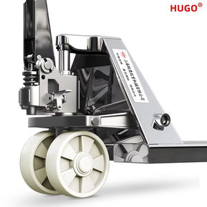 Truk Pallet Tangan HUGO dari Baja Anti Karat dengan Roda Nylon Kapasitas 3T Bersertifikasi CE Tinggi Angkat 200MM untuk Penggunaan Dalam/Luar Ruangan - Product Image 5