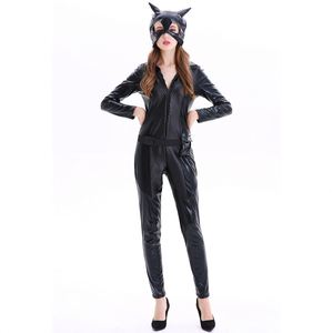 Nouveau Costume de Scène pour Femme : Combinaison Sexy Chat Noir d'Halloween avec Masque et Bretelles d'Oreilles pour Fête de Carnaval - Product Image 2