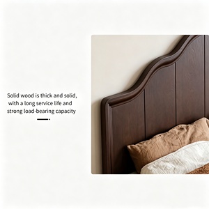 Letto <span class=keywords><strong>Matrimoniale</strong></span>/King Size in Rovere Rosso Stile Moderno Personalizzato, Elegante Struttura a Piattaforma in Legno per Adulti - Product Image 3