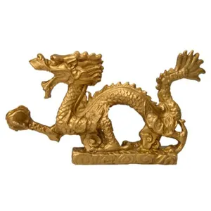 2023 Hot Sale Zodiac Antique Brass Dragon Escultura Cobre Dragão Estátua Estatueta Dragão Feng Shui Decoração