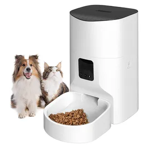 Dispensador de comida seca com controle remoto, alimentador automático inteligente com tigela de aço inoxidável para cães e gatos, com wi-fi, aplicativo inteligente