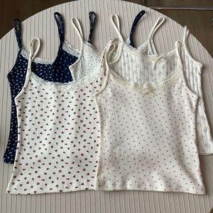 Canotta da <span class=keywords><strong>donna</strong></span> sexy e slim in pizzo stile BM 2026 con scollo elasticizzato, senza schienale, corta, 100% cotone - Product Image 1