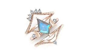 แหวนหมั้นลาบราดอไรต์ทรงว่าว น้ำหนัก 2.00 กะรัต เงินแท้ ดีไซน์สวยโดดเด่น เหมาะสำหรับงานแต่งงานและงานปาร์ตี้ - Product Image 4