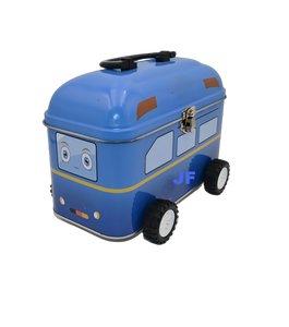 Caja de Hojalata Ecológica Reciclable con Forma de Autobús de Dibujos Animados, con Asa y Ruedas, Logotipo Personalizado, con Cierre, para Regalos de Fiesta Infantiles - Product Image 2