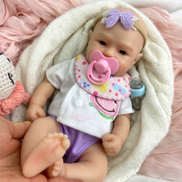 Poupée Reborn réaliste non toxique de 12 pouces, cheveux implantés, mignonne, entièrement en silicone souple, pour le bain, jouet d'imitation pour enfants
