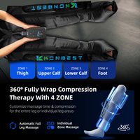 Bottes de massage à compression d'air à 4 chambres Konbest pour la récupération des jambes, la physiothérapie, la relaxation des pieds et du corps