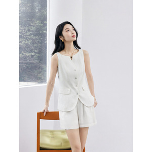 White Sleeveless Vest Set Women Tencel Woven Shorts Suit Business Casual Daily Work Commute Elegant Style 2026 Summer New - Product Image 4